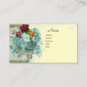 Carte De Visite ROMANTICA Fleurs antiques Roses, Papier Kraft Flor (Devant)