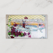 Carte De Visite ROMANTICA Pansies, Violets en hiver vert Floral (Dos)