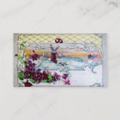 Carte De Visite ROMANTICA Pansies, Violets, Hiver Floral Blanc (Dos)