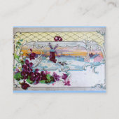 Carte De Visite ROMANTICA Pansies, Violets, Hiver Floral Blanc (Dos)