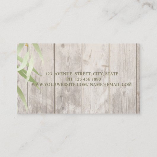 Carte De Visite Romantique Cherry Tree professionnel, Texture bois (Dos)