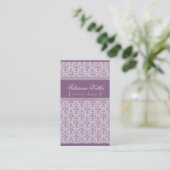 Carte de visite romantique Damask, Lilac (Debout devant)