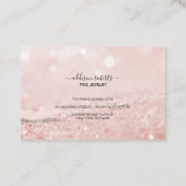 Carte De Visite Romantique rose effet de lumière parties scintilla (Dos)