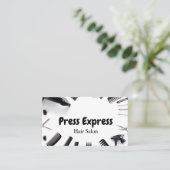 Carte de visite rond de salon de coiffure (Debout devant)