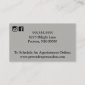 Carte de visite rond de salon de coiffure (Dos)