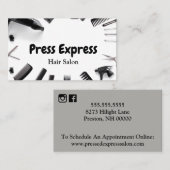 Carte de visite rond de salon de coiffure (Devant / Derrière)