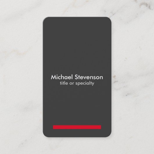 Carte de visite Rond Vertical Rouge Gris (Devant)