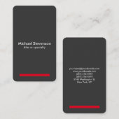 Carte de visite Rond Vertical Rouge Gris (Devant / Derrière)