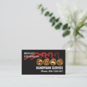 Carte De Visite Roof Rouge Home Handyman Outils (Debout devant)