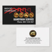 Carte De Visite Roof Rouge Home Handyman Outils (Devant / Derrière)