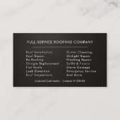 Carte De Visite  Roofer Black Silver Metallic Roofing Company (Dos)