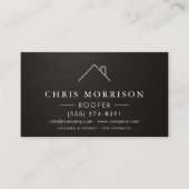 Carte De Visite  Roofer Black Silver Metallic Roofing Company (Devant)