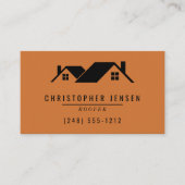 Carte De Visite Roofer QR Code Roofing Business Burnt Orange (Devant)