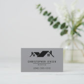 Carte De Visite Roofer QR Code Roofing Business Gray Black (Debout devant)