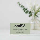 Carte De Visite Roofer QR Code Roofing Business Sage Green (Debout devant)