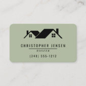 Carte De Visite Roofer QR Code Sage Green Rounded (Devant)