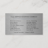 Carte De Visite Roofer Silver Metallic Modern Roofing Company (Dos)