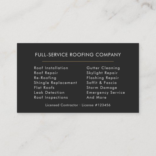 Carte De Visite Roofing (Dos)