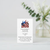 Carte De Visite Roofing And Construction Patriotic Theme (Debout devant)