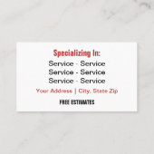 Carte De Visite Roofing Business Cards (Dos)