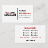 Carte De Visite Roofing Business Cards (Devant / Derrière)