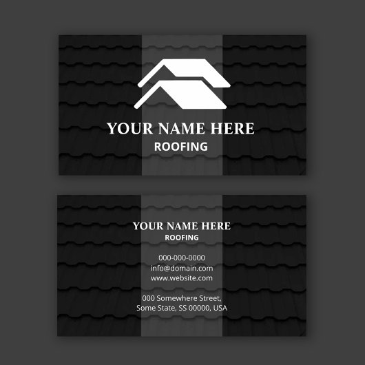 Carte De Visite Roofing Modern Black Shingle Texture