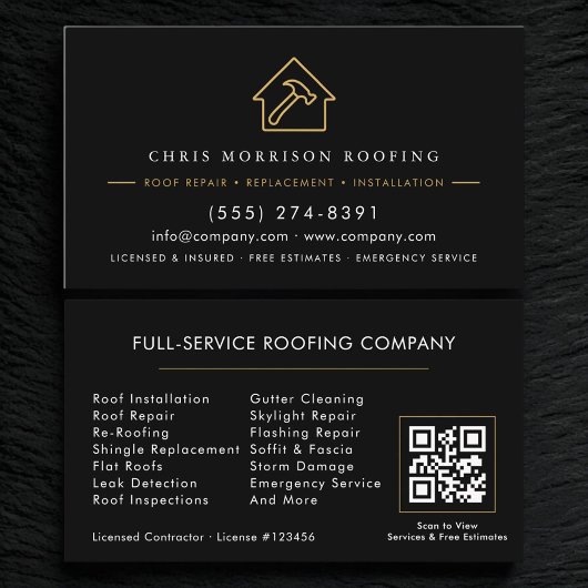Carte De Visite Roofing QR Code