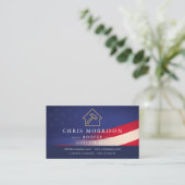 Carte De Visite Roofing Roofer American Flag (Debout devant)