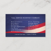 Carte De Visite Roofing Roofer American Flag (Dos)
