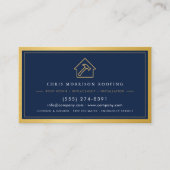 Carte De Visite Roofing Roofer Construction Services Navy Blue (Devant)