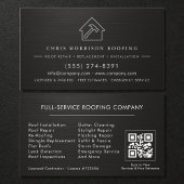 Carte De Visite Roofing Service QR Code Metallic