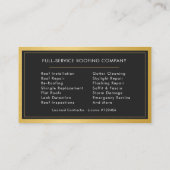 Carte De Visite Roofing Service Roofer Gold Professional (Dos)