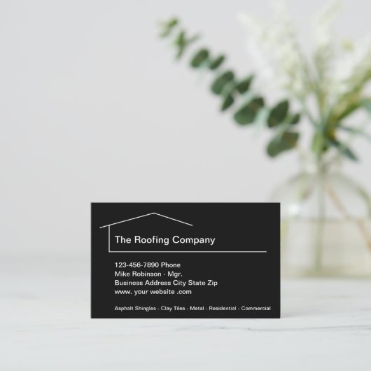 Carte De Visite Roofing Services Professionnel (Debout devant)