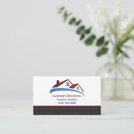 Carte De Visite Roofing Shingles Construction Company (Debout devant)