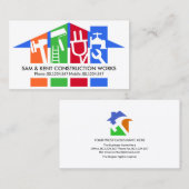 Carte De Visite Rooftop de l'outil manuel vertical élégant (Devant / Derrière)