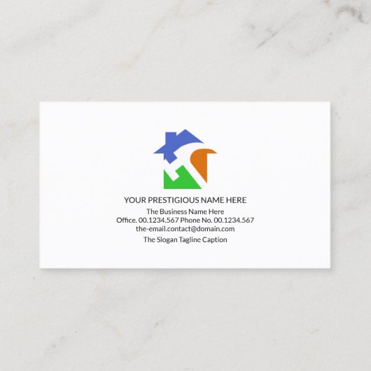 Carte De Visite Rooftop de l'outil manuel vertical élégant (Dos)