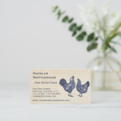 Carte De Visite Rooster bleu et élevage de poulets Hen Wyandottes (Debout devant)