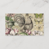 Carte De Visite Rooster Garden Flower Papillon Art (Dos)