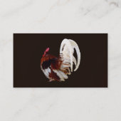 Carte De Visite Rooster Rouge Avec Plumes De Queue Blanche (Dos)