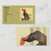 Carte De Visite Rooster Steinlen Cocorico (Devant / Derrière)