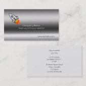 Carte De Visite Roquette sur modèle à l'aspect métallique (Devant / Derrière)