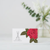 Carte De Visite Rosa Rossa Coiffeur Ciseaux d'Argent (Debout devant)