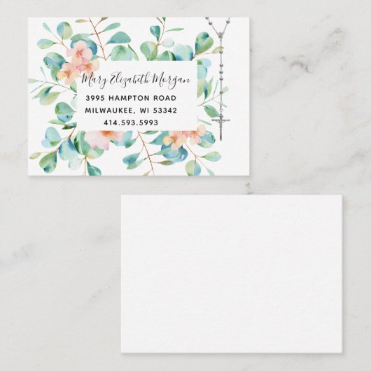 Carte De Visite Rosaire Eucalyptus (Devant / Derrière)