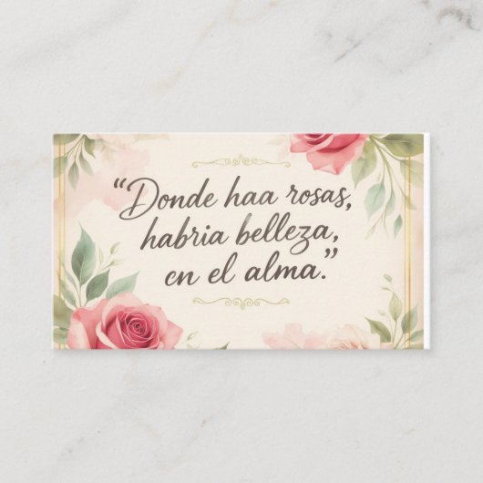 Carte De Visite Rosas del Alma (Devant)