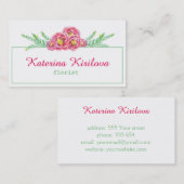 Carte De Visite Rose (Devant / Derrière)