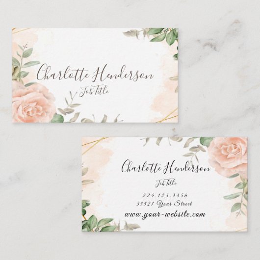 Carte de visite Rose (Devant / Derrière)