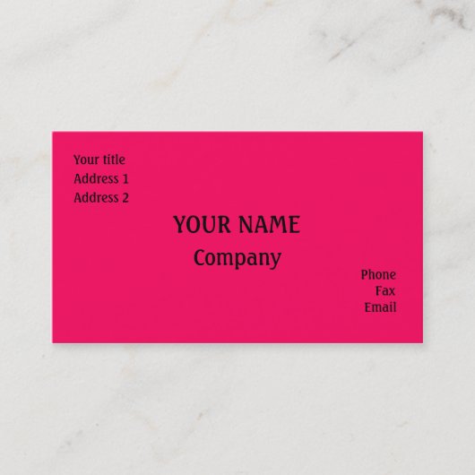 Carte De Visite rose (Devant)