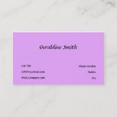 Carte De Visite rose (Dos)