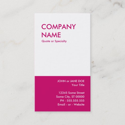 Carte De Visite rose (Devant)