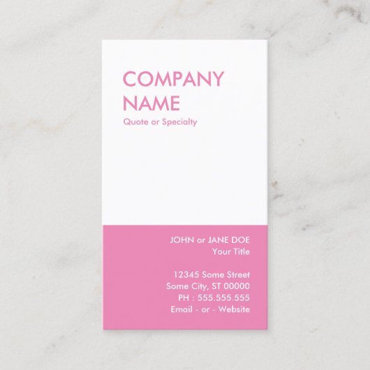 Carte De Visite rose (Devant)